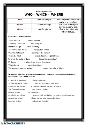 Relative pronouns practice