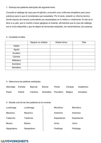 Palabras esdrújulas