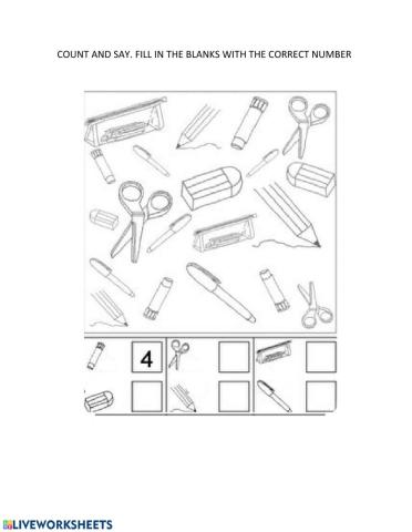 Count and say - school objects