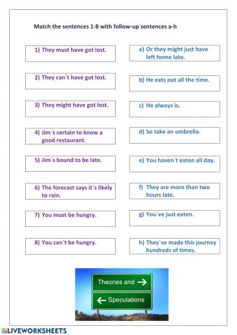 Modal verbs for speculating