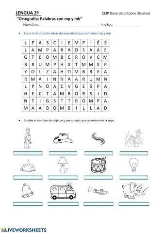 Palabras con mp y mb