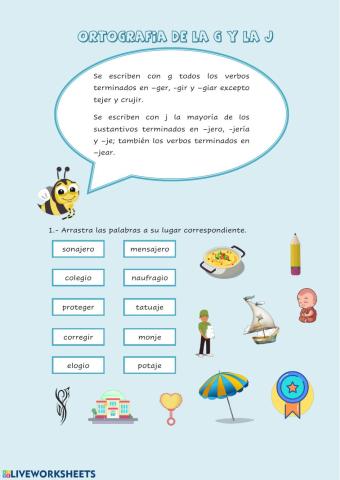 Ortografía de la G y la J