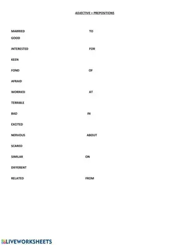 Adjective + Prepositions
