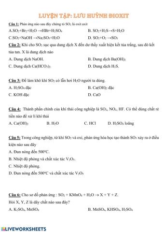 Luyện tập SO2