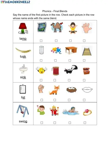 Phonics - Final Blends part 1