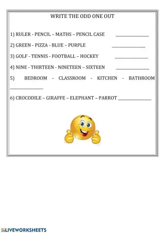 Write the odd one out