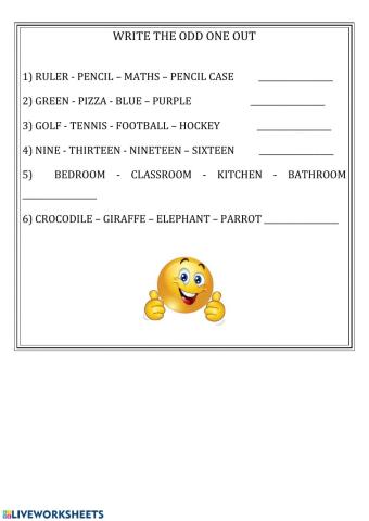 Write the odd one out