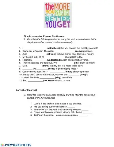 Simple Present vs Present Continuous