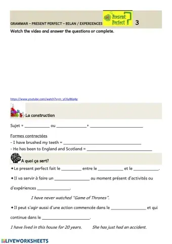 Present perfect - part 3