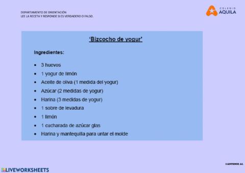 La receta