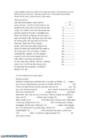 Correct the Mistakes + Open Cloze