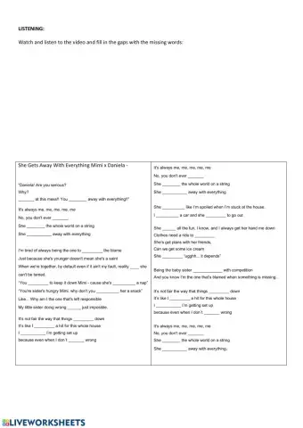 She gets away with everything SONG