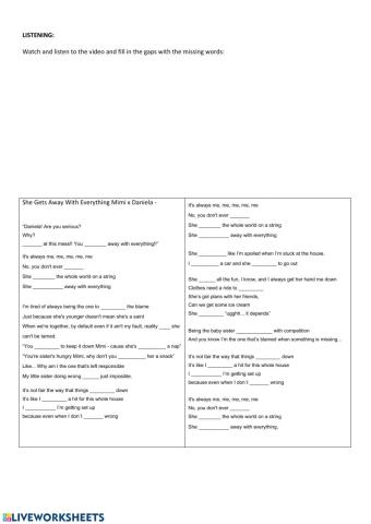 She gets away with everything SONG