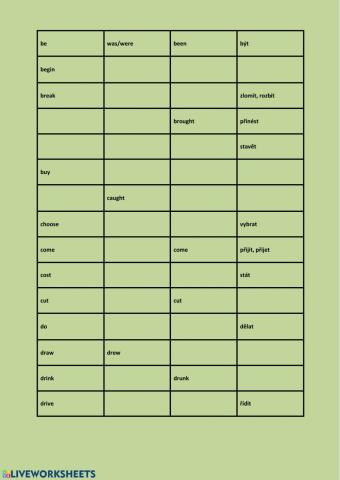 Irregular verbs 1