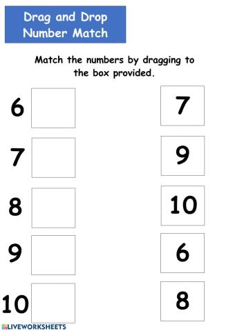 Number to number matching 6-10