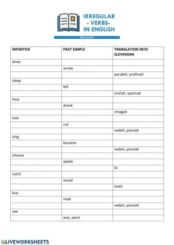 Irregular verbs