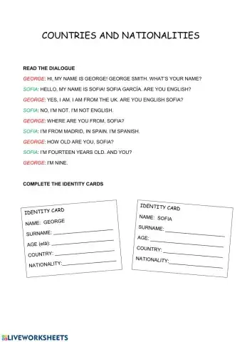 Countries and nationalities