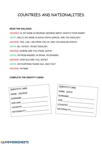 Countries and nationalities