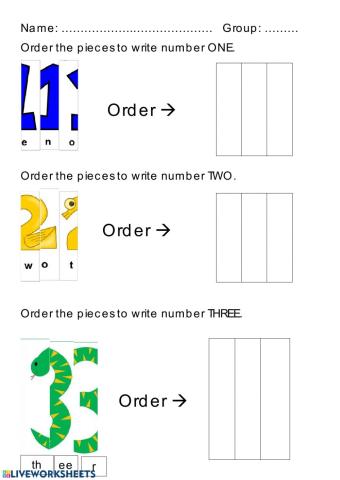 Drag and Drop the numbers