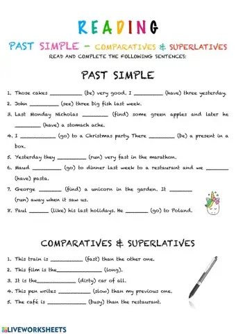 Past simple and comparative-superlatives 5PRI