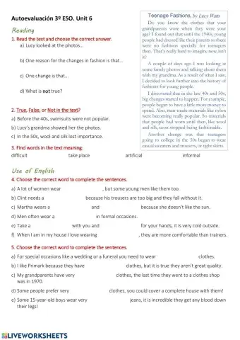 Self-evaluation unit 6 MRE