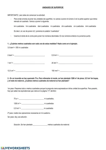 Unidades de superficie