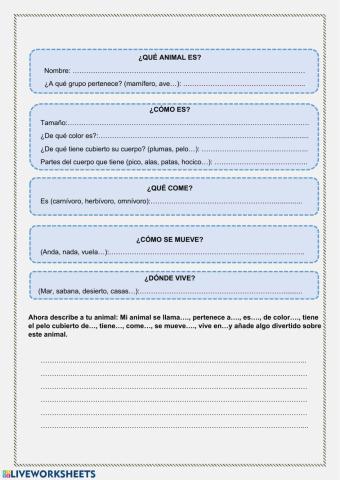 Descripción de animales