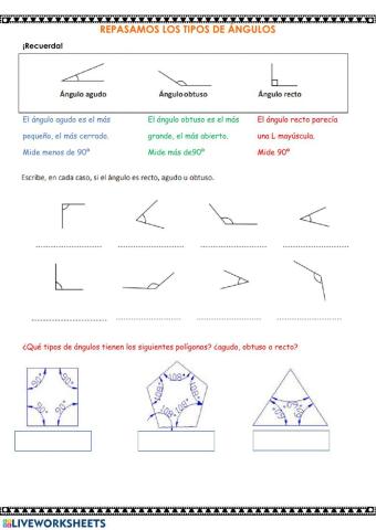 Repaso de tipos de ángulos