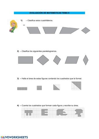 Evaluación de Matemáticas tema 9