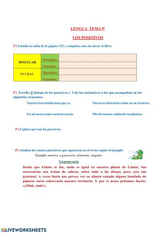 TEMA 9º: LOS POSESIVOS