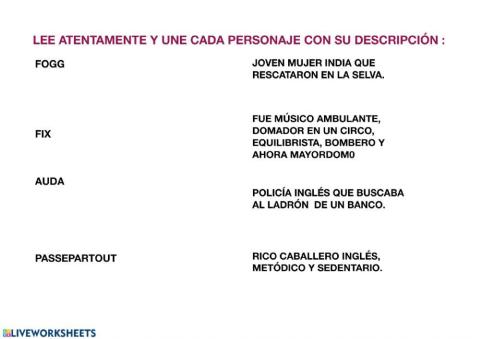 Los personajes de la vuelta al mundo en 80 dias