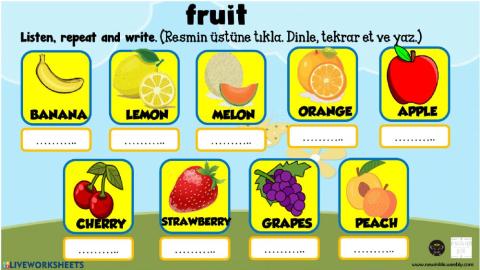 Fruit listen and write