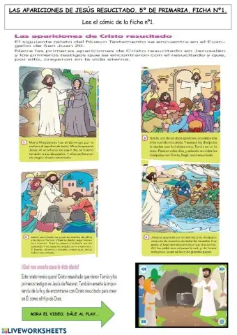 Las apariciones de jesús resucitado. 5º de primaria. al-ándalus utrera