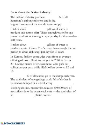 Facts about the fashion industry