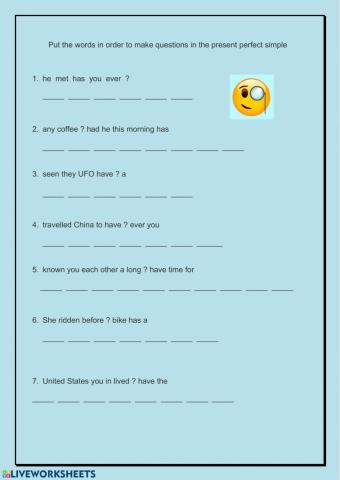 Present Perfect Questions