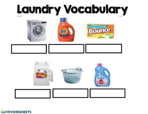 Laundry Vocab write