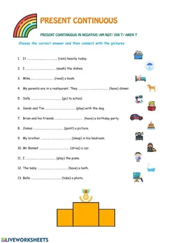 Present continuous negative