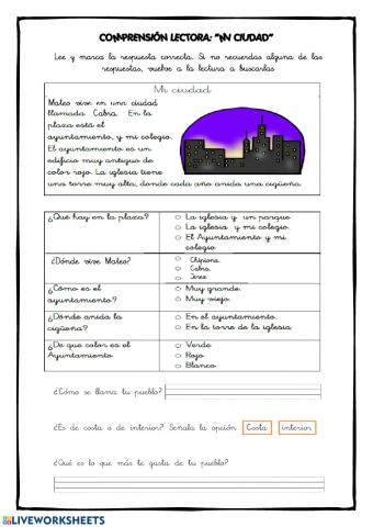 Lectura Mi ciudad