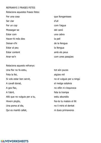 Frases fetes i refranys