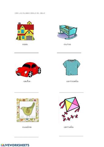 Copia palabras por c