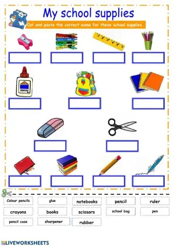 School Objects Drag and Drop