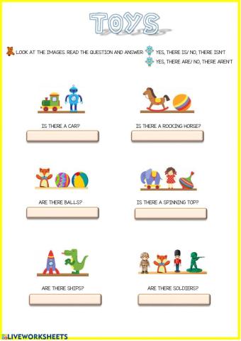 Toys- There is-isn't - there are- aren't