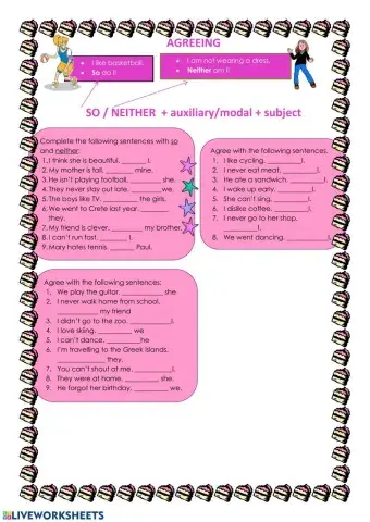 Agreeing - So & Neither