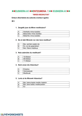 Elkarrizketa osasun zentroan