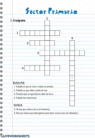 Sector primario. vocabulario