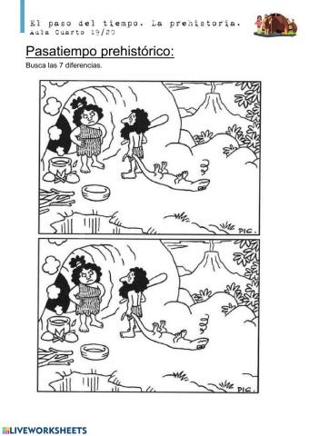 EL PASO DEL TIEMPO. LA PREHISTORIA pasatiempo