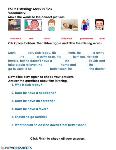 Listening:Mark is Sick