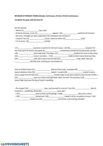 Present tenses - revision