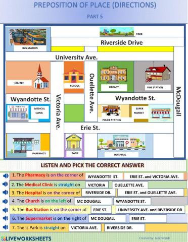 Prepositions of Place part 5-Directions