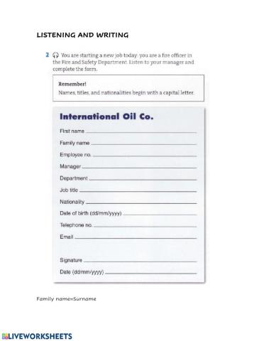 Listening and Writing U1